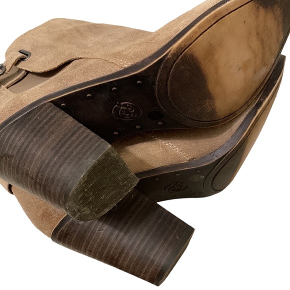 Lucky Brand Esperanza suede buckle stacked heel booties - Picture 11 of 16